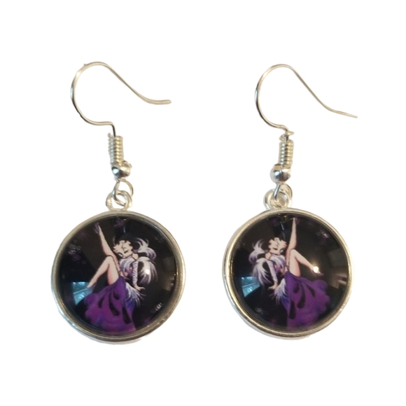 Handcrafted Betty Boop Earrings - Picture 1 of 4